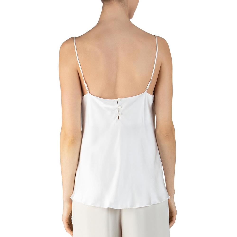 ATM Womens White Silk Cowl Neck Sleeveless Cami Top NWT - Picture 2 of 2